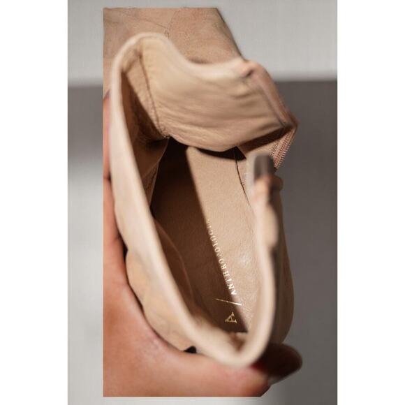 Anthropologie Camel Suede Ruffle Booties – Women’s Size 38 | Boho Western Ankle - Picture 10 of 11